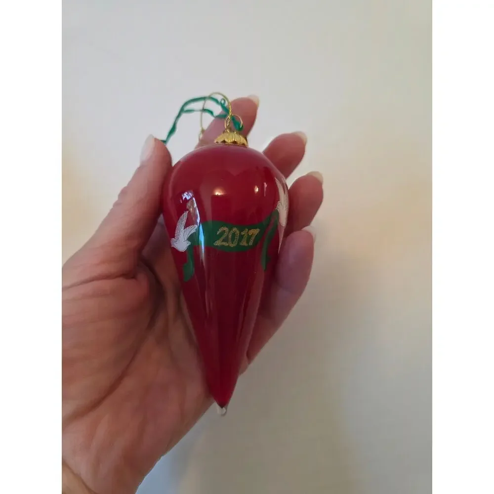 Pier 1 Imports Li Bien 2017 Teardrop Angel Hand Painted Christmas Ornament Box